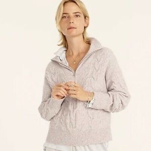 J. Crew Cable Knit Half Zip Sweater
